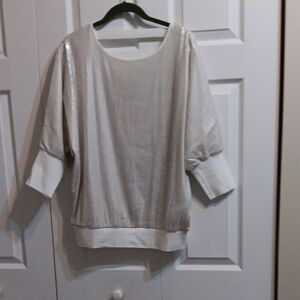Shimmering White Sequin Lined Top